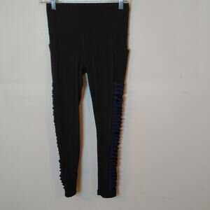 Athleta Women's Size Small Salutation Stash Pocket II Twist 7/8 Tight Black/Blue